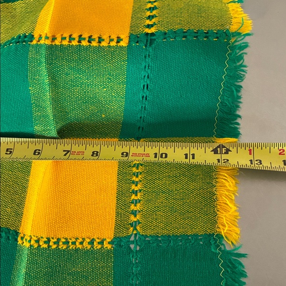 Woven Napkins Set/8 Yellow Green Hand Made Costa Rican NWOT Green Bay Packers! - Picture 4 of 8